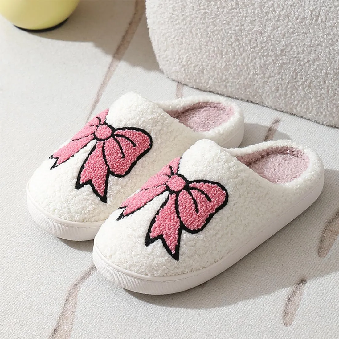 Cute Slippers For Women Men Fuzzy Cushioned Comfort Slip-On House Shoes Memory Foam Slippers