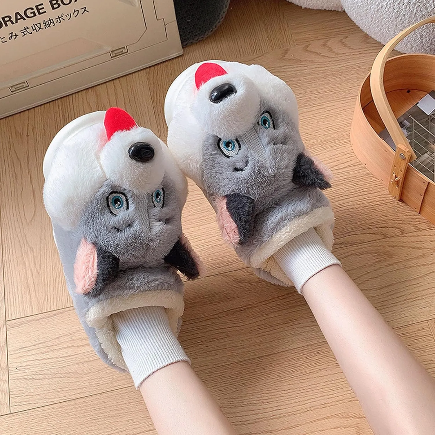 Cute Soft Plush Halloween Warm Slippers for Women Men, Fluffy Cozy Cartoon Closed Back Slippers Cotton House Slipper Womens Animal Funny Furry Bedroom Cloud Slippers for Women Indoor and Outdoor Shoes