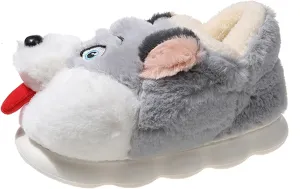Cute Soft Plush Halloween Warm Slippers for Women Men, Fluffy Cozy Cartoon Closed Back Slippers Cotton House Slipper Womens Animal Funny Furry Bedroom Cloud Slippers for Women Indoor and Outdoor Shoes