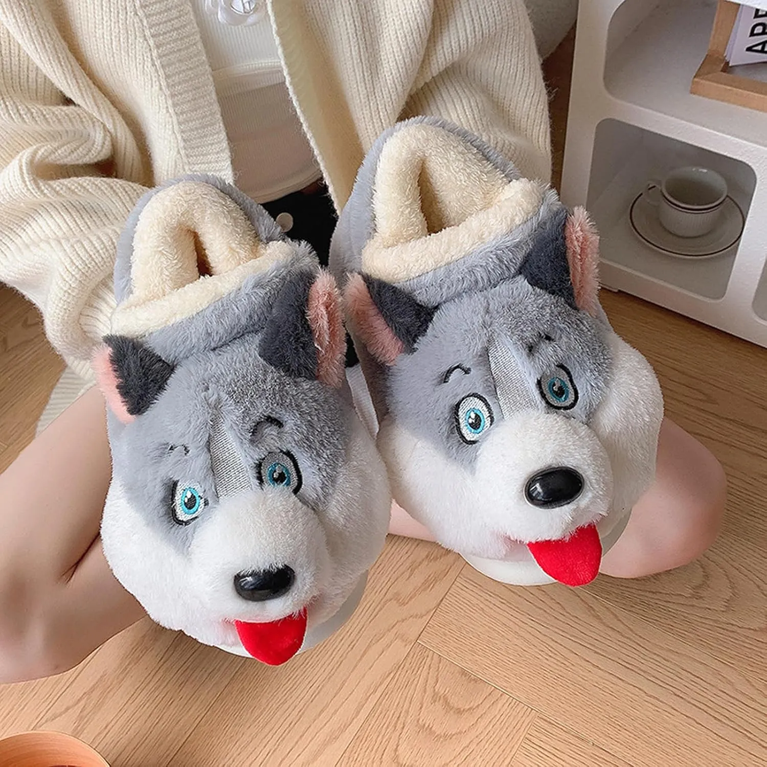 Cute Soft Plush Halloween Warm Slippers for Women Men, Fluffy Cozy Cartoon Closed Back Slippers Cotton House Slipper Womens Animal Funny Furry Bedroom Cloud Slippers for Women Indoor and Outdoor Shoes