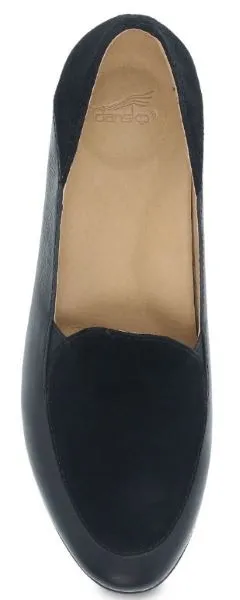 Dansko Black Glazed Leather Lace Women's Loafers 2040-470200