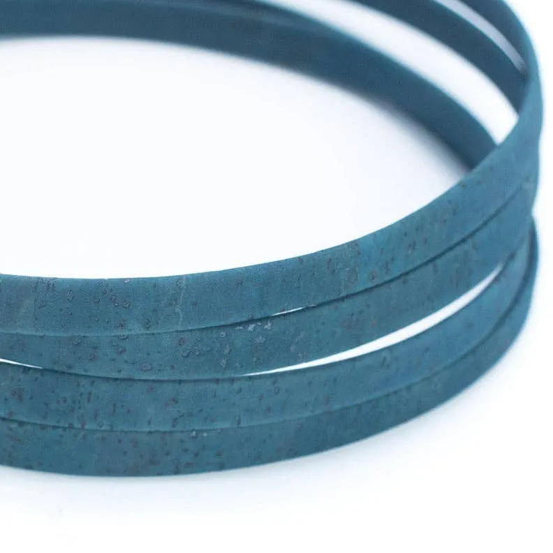 Dark BLUE PETROL 10mm flat cork cord COR-371 (10meters)