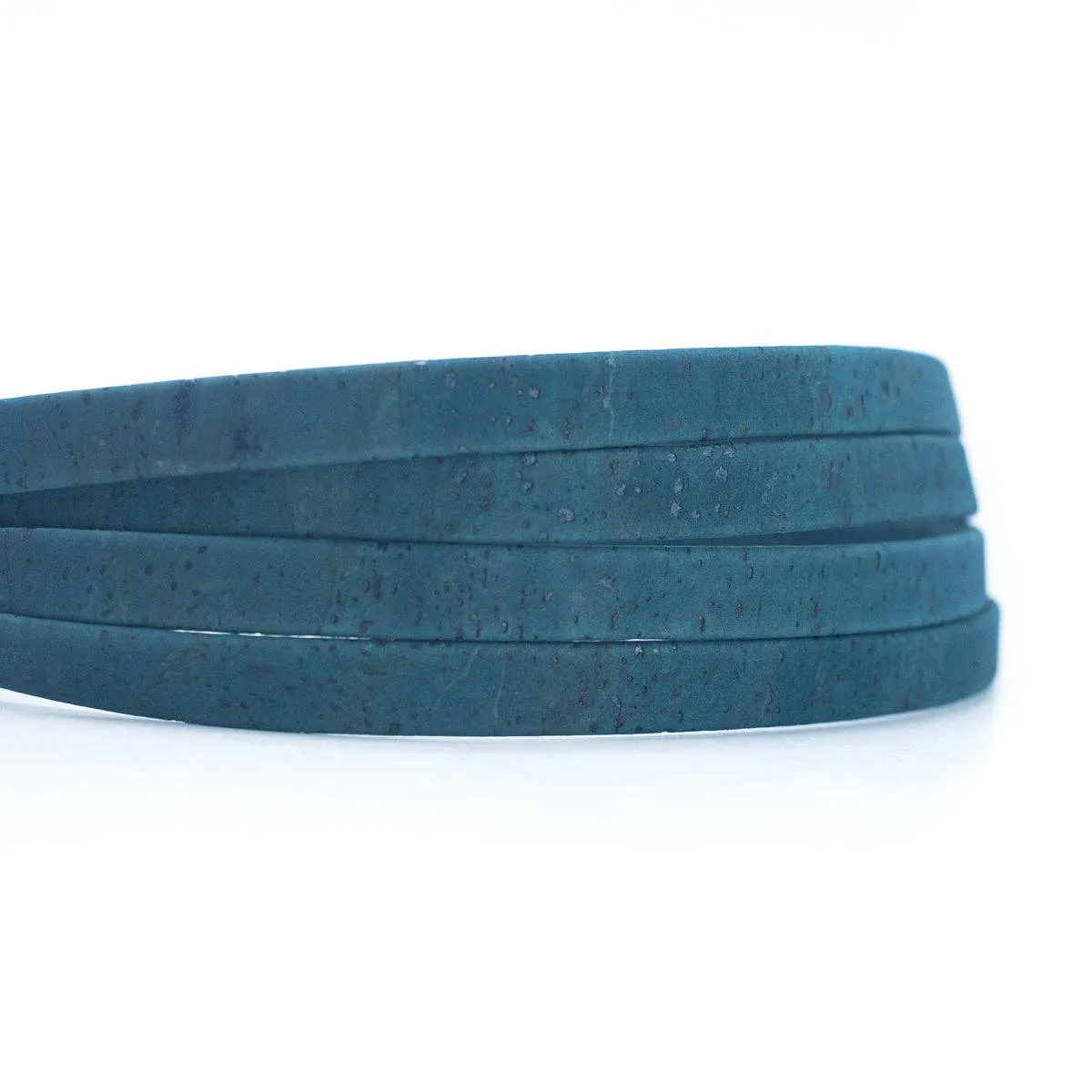 Dark BLUE PETROL 10mm flat cork cord COR-371 (10meters)