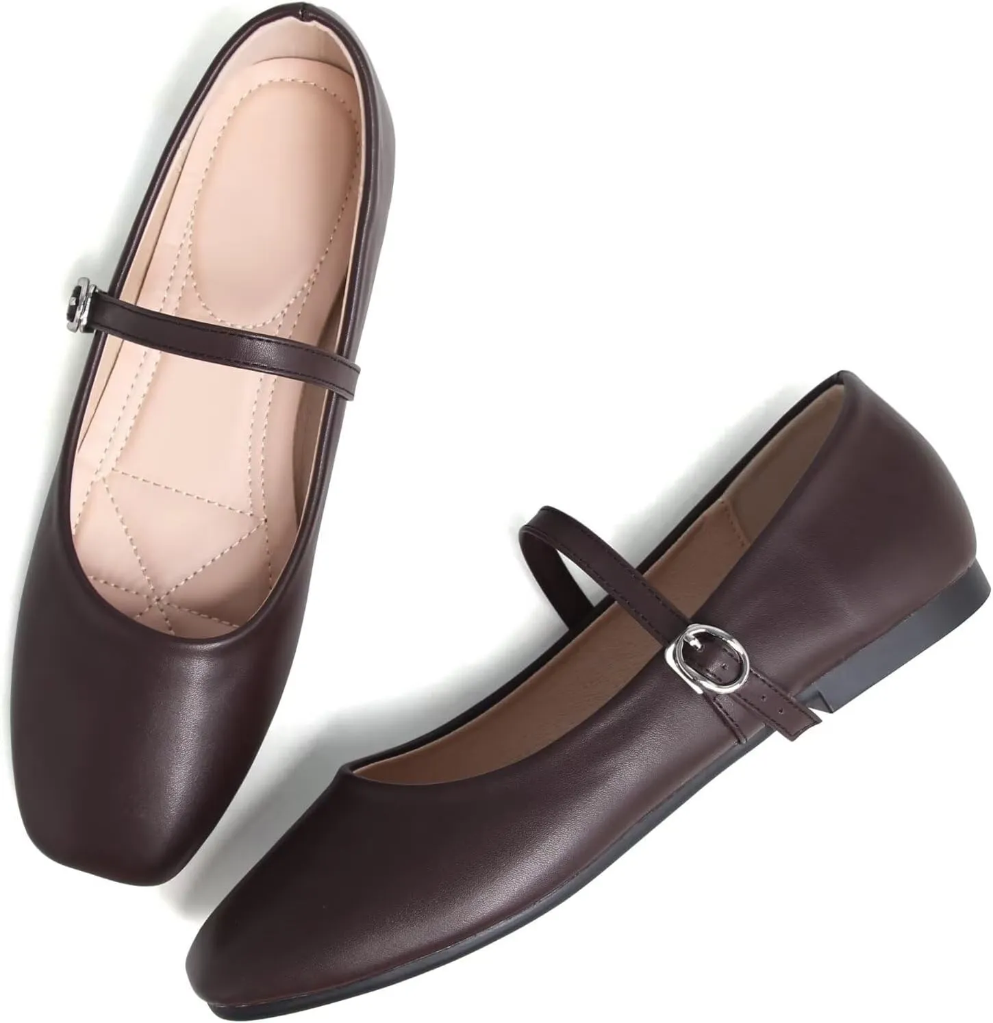 Dear Time Women's Flat Mary Jane Shoes Ankle Strap Round Toe Chinese Style Ballet Flats Casual Walking Shoes