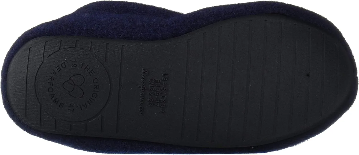 Dearfoams Kids' Hunter Felted Plaid Moccasin Slipper