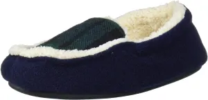 Dearfoams Kids' Hunter Felted Plaid Moccasin Slipper
