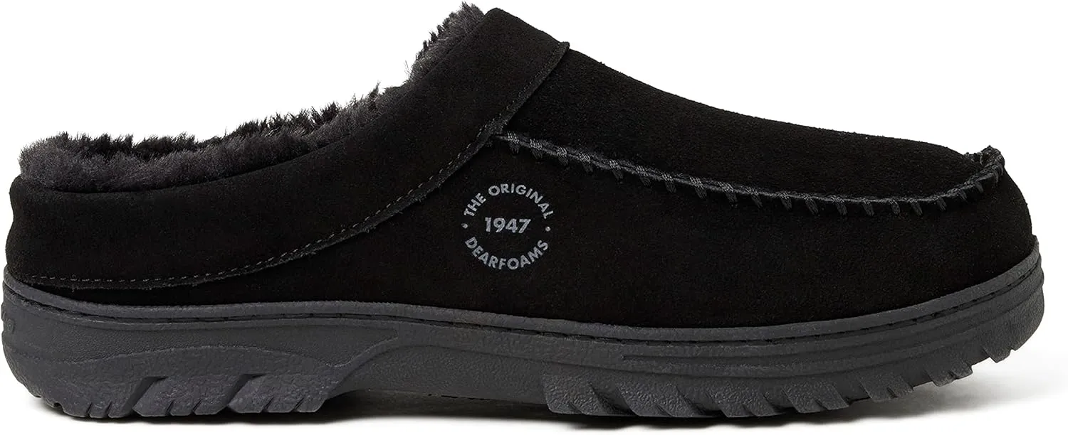Dearfoams Men's Reed Genuine Suede Clog