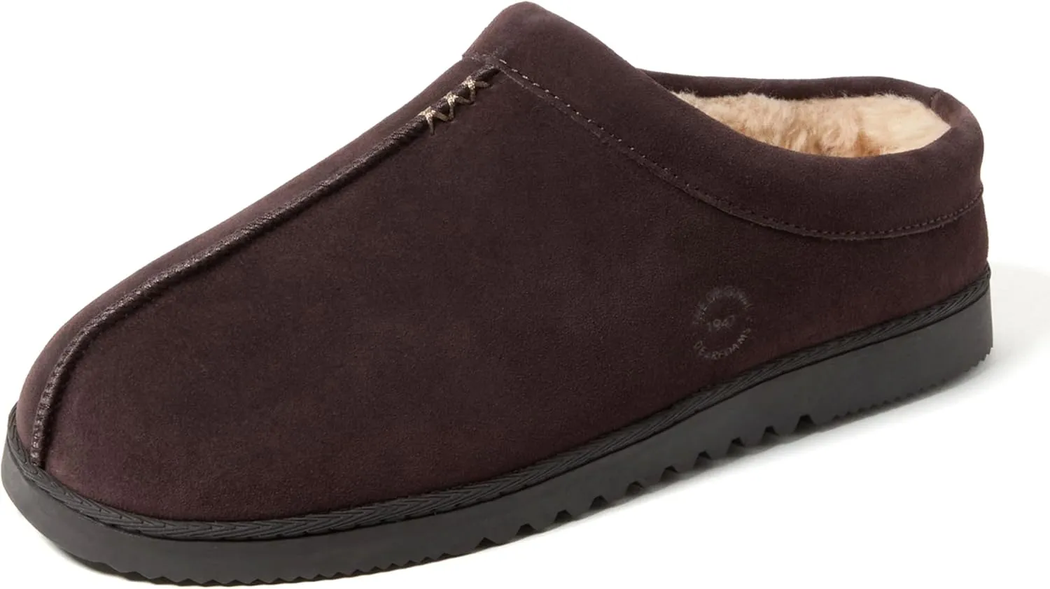 Dearfoams Men's Suede Indoor Outdoor Breathable Memory Foam House Dean Clog Slippers