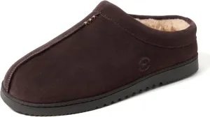 Dearfoams Men's Suede Indoor Outdoor Breathable Memory Foam House Dean Clog Slippers