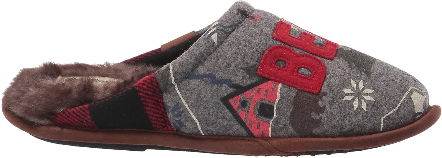 Dearfoams Women's Alpine Print Family Mood Bear Scuff Slipper