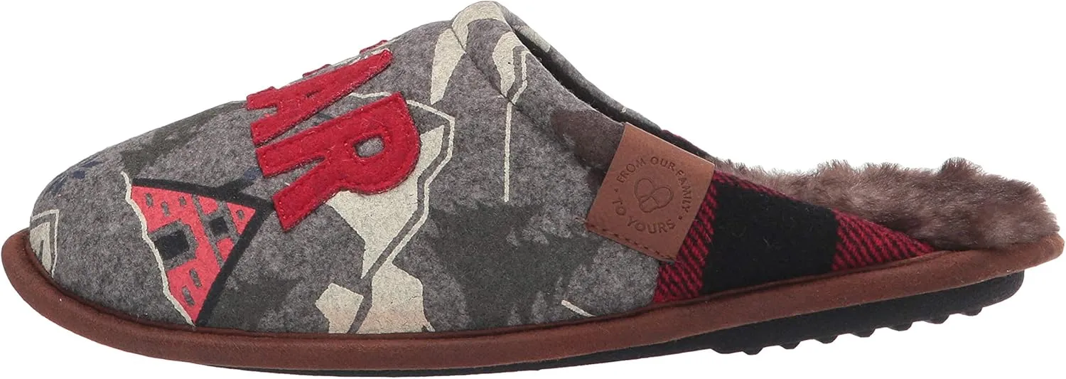 Dearfoams Women's Alpine Print Family Mood Bear Scuff Slipper