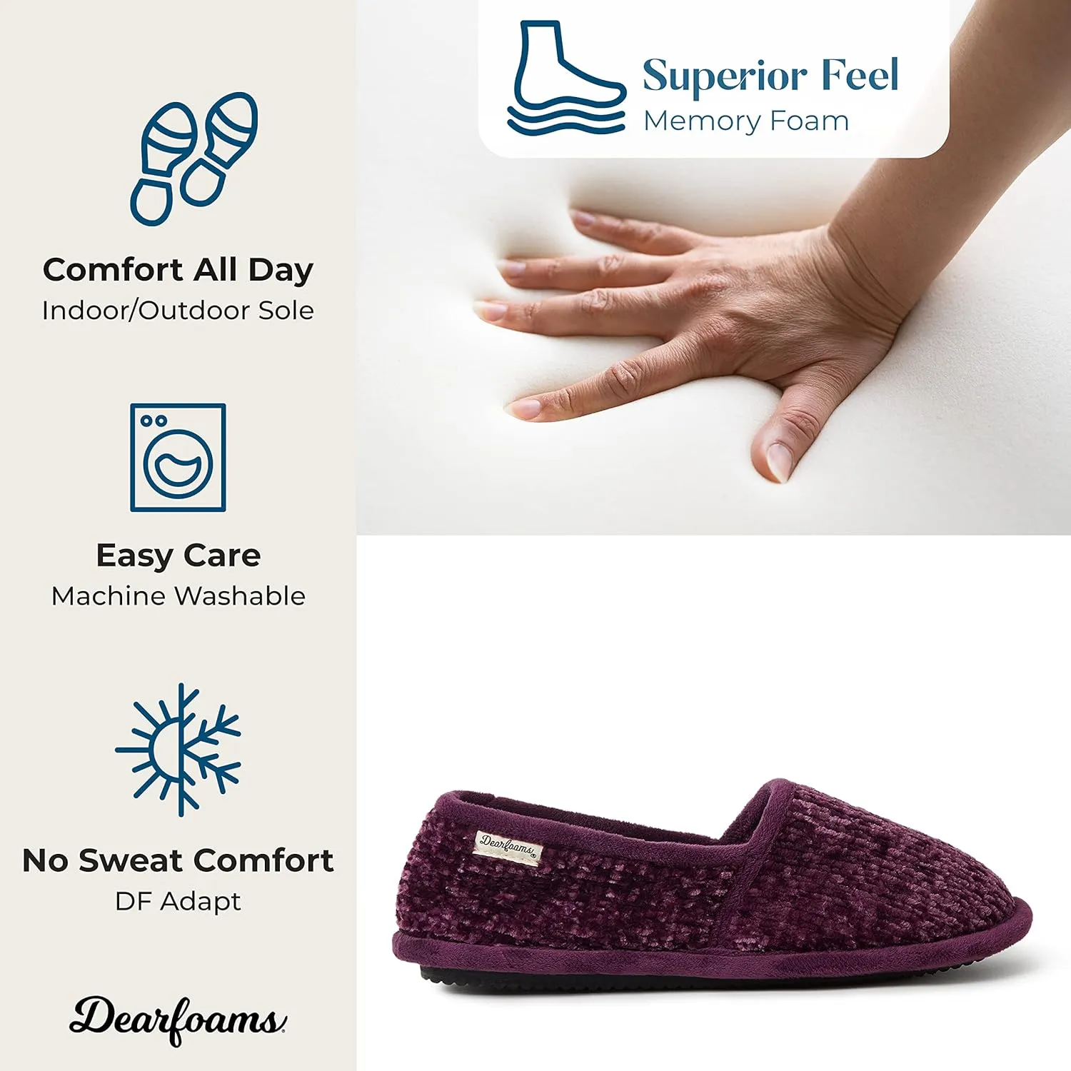 Dearfoams Women's Chenille A-Line Slipper