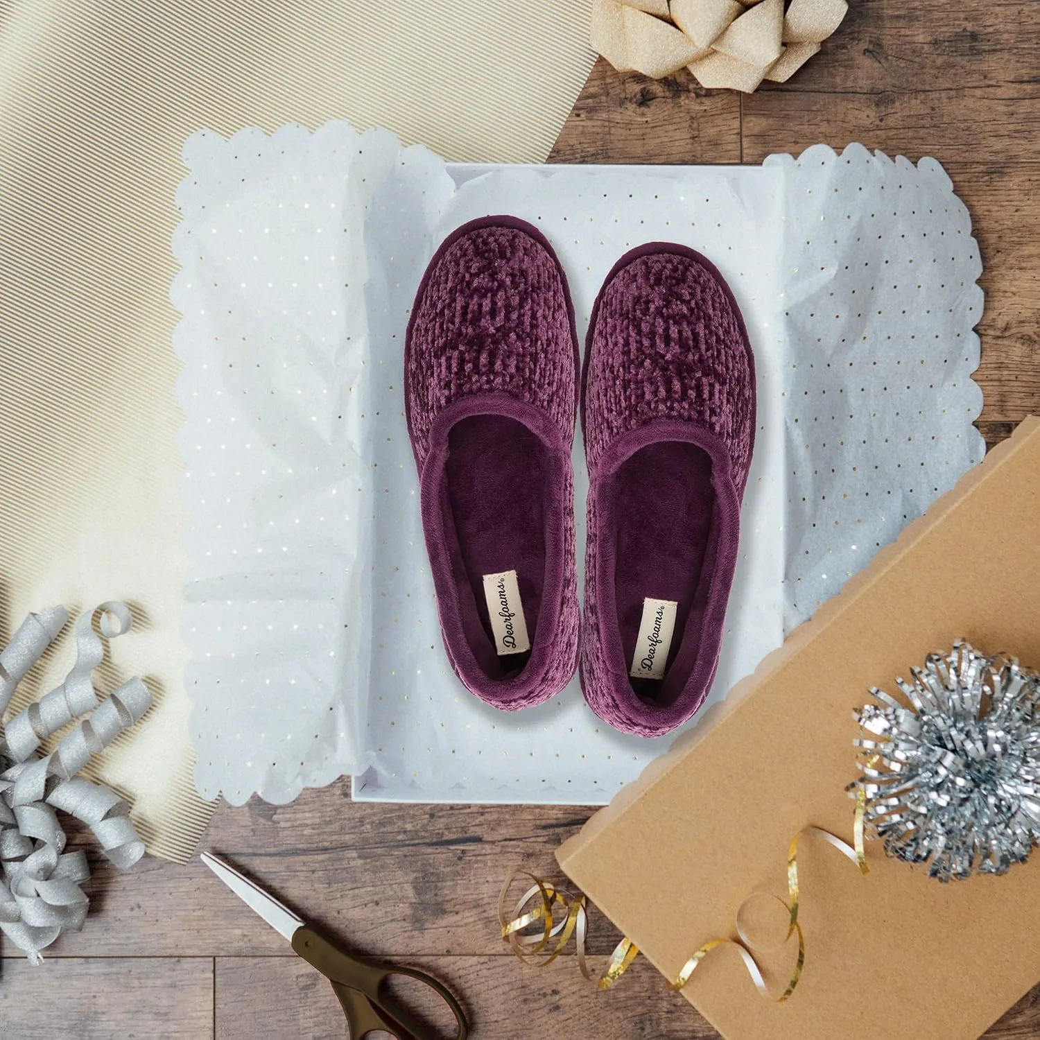 Dearfoams Women's Chenille A-Line Slipper