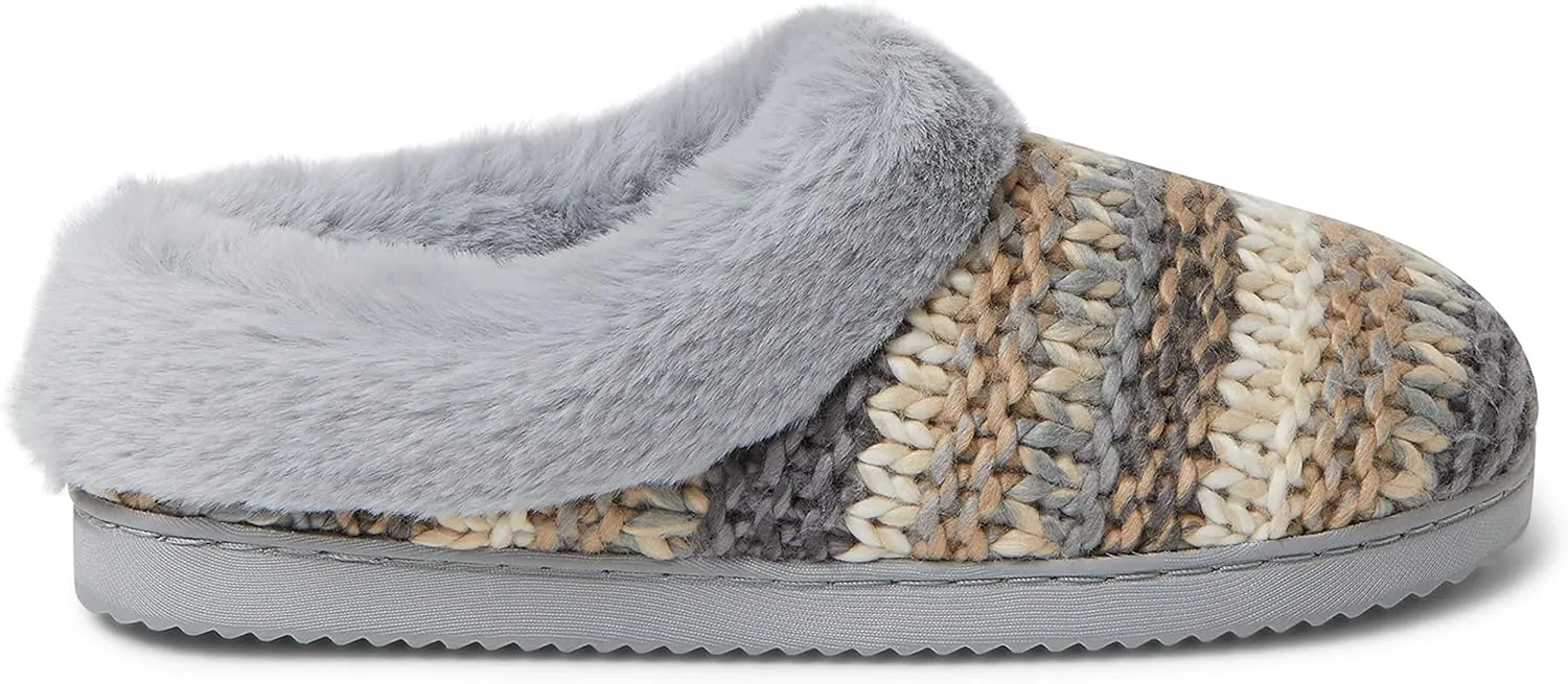 Dearfoams Women's Cora Striped Knit Clog Slipper