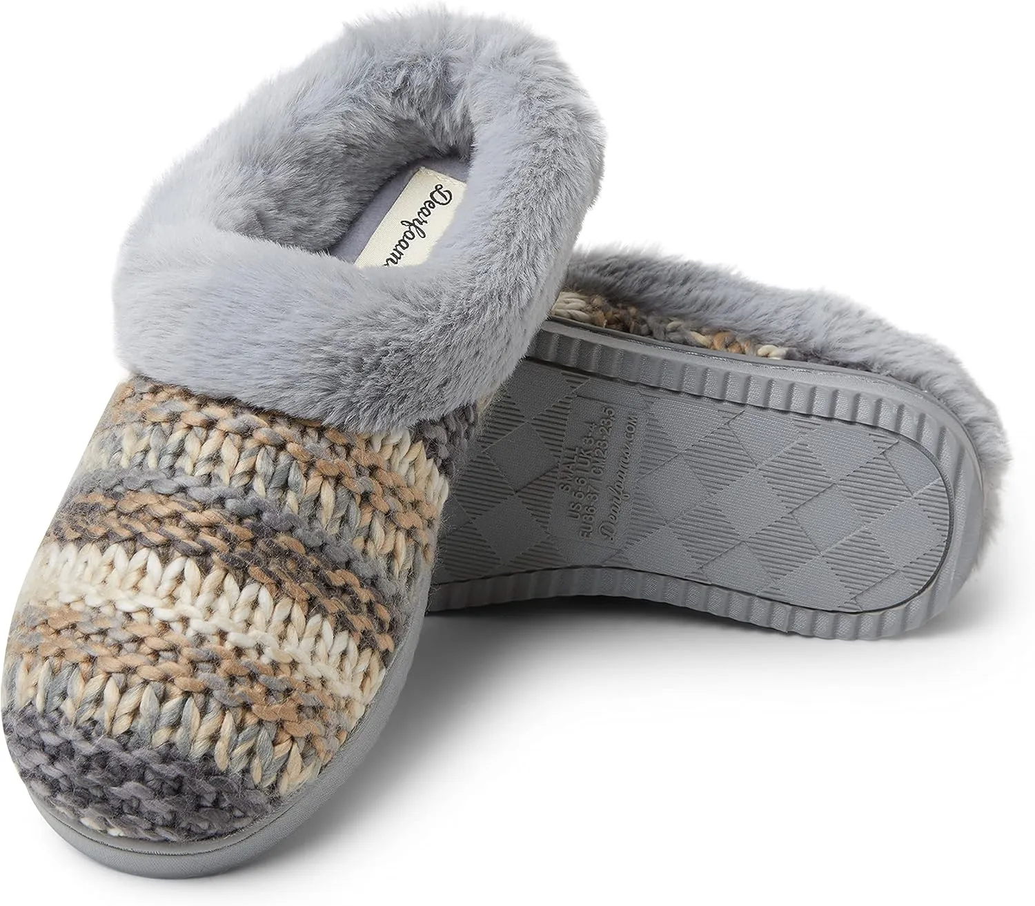 Dearfoams Women's Cora Striped Knit Clog Slipper