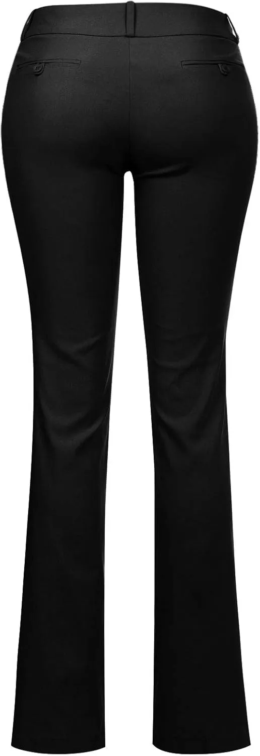 Design by Olivia Women's High Waist Comfy Stretchy Bootcut Trouser Pants
