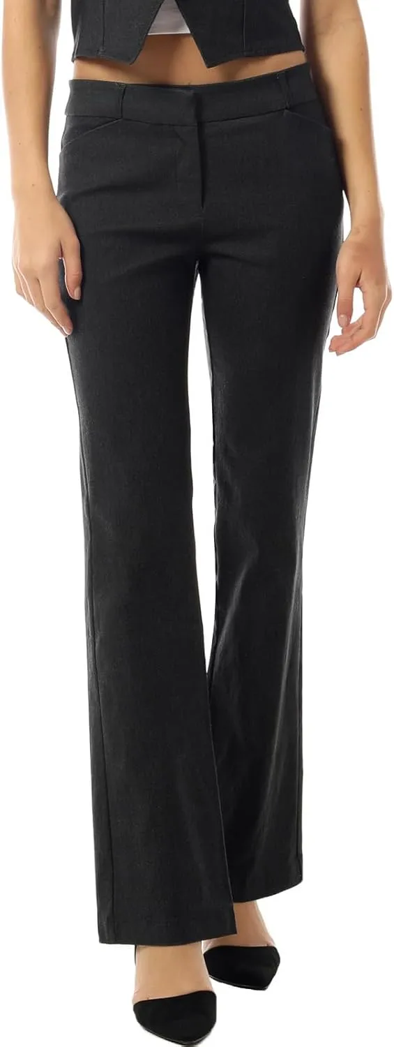 Design by Olivia Women's High Waist Comfy Stretchy Bootcut Trouser Pants