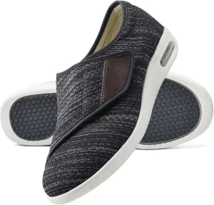 Diabetic Shoes for Men Extra Wide Width Mesh Breathable Knit Walking Shoes for Diabetics Pain Relief with 3 Pairs Insoles Replacement for Elderly Swollen Feet