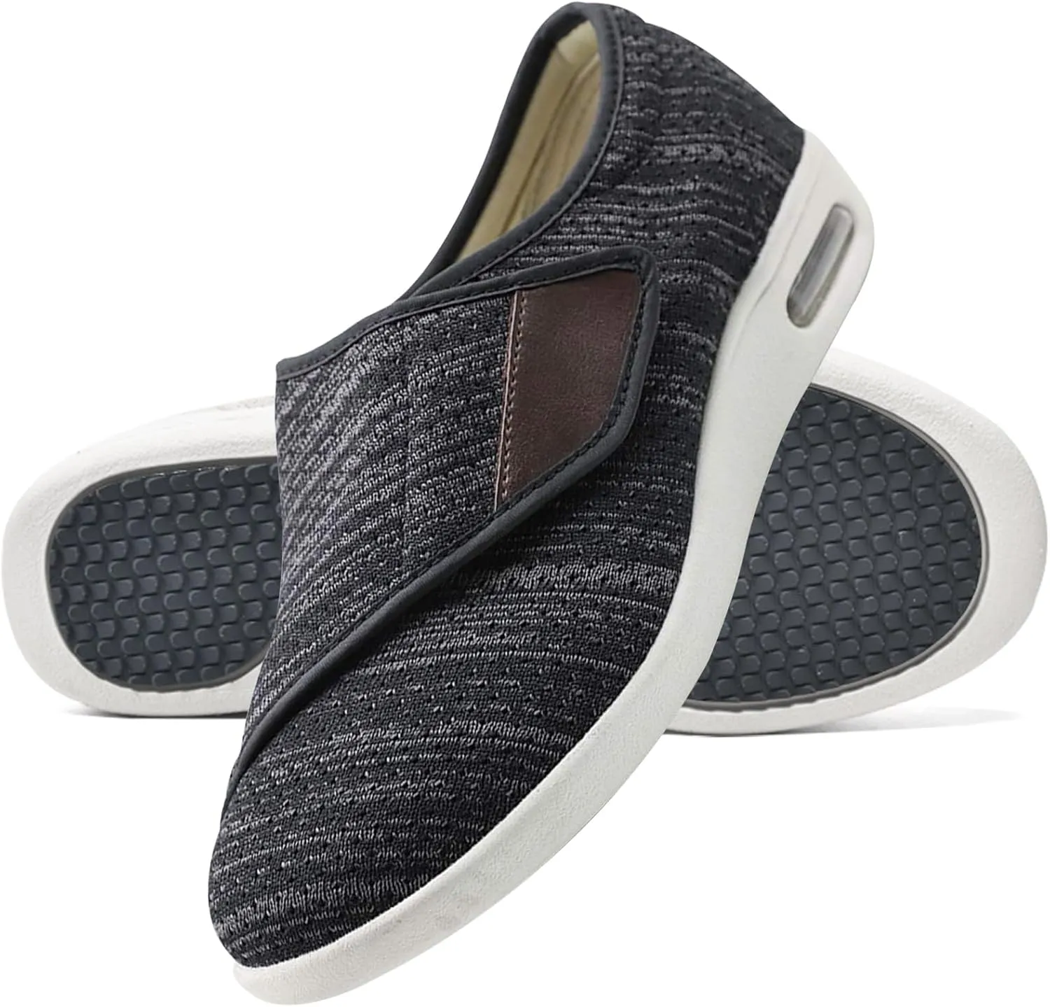 Diabetic Shoes for Men Extra Wide Width Mesh Breathable Knit Walking Shoes for Diabetics Pain Relief with 3 Pairs Insoles Replacement for Elderly Swollen Feet