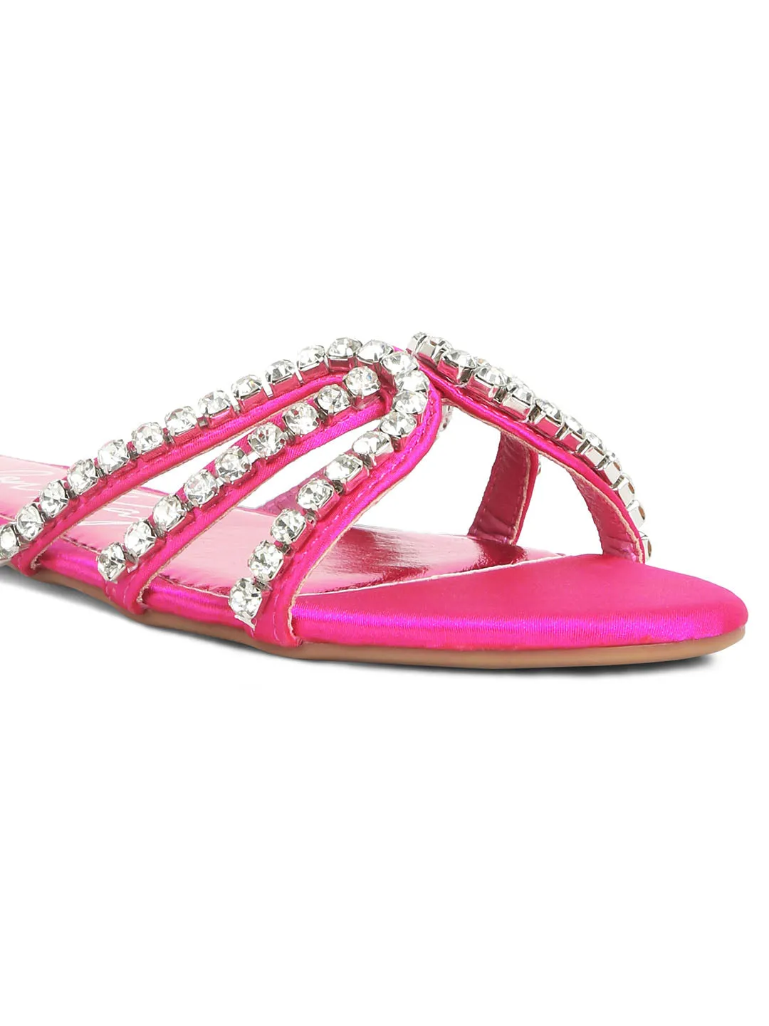 Dimante Strap Flat Sandals