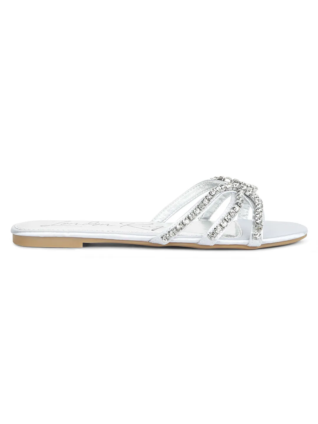Dimante Strap Flat Sandals