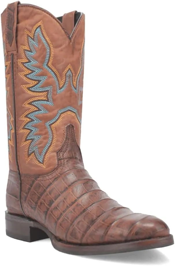 Dingo Men's Trail Boss Alligator Embroidered Round Toe Pull on Western Boot