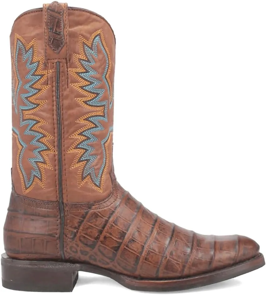 Dingo Men's Trail Boss Alligator Embroidered Round Toe Pull on Western Boot