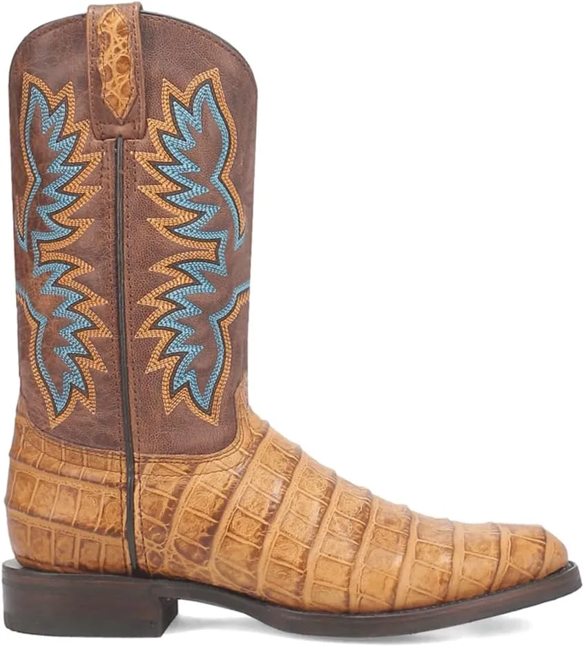 Dingo Men's Trail Boss Alligator Embroidered Round Toe Pull on Western Boot