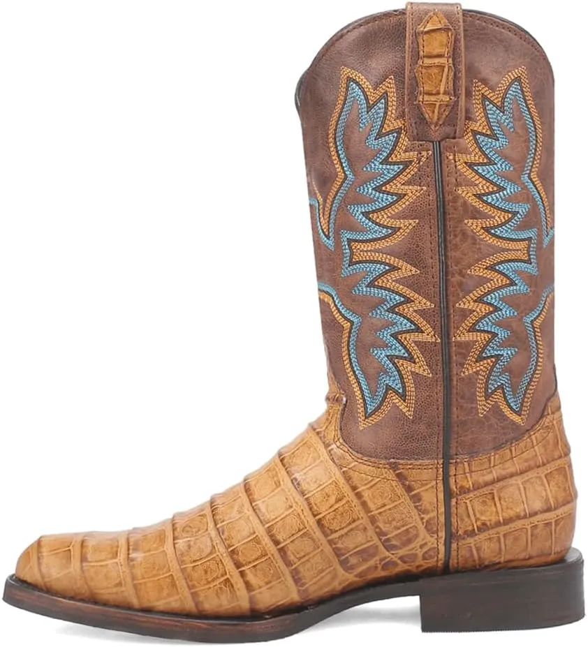 Dingo Men's Trail Boss Alligator Embroidered Round Toe Pull on Western Boot