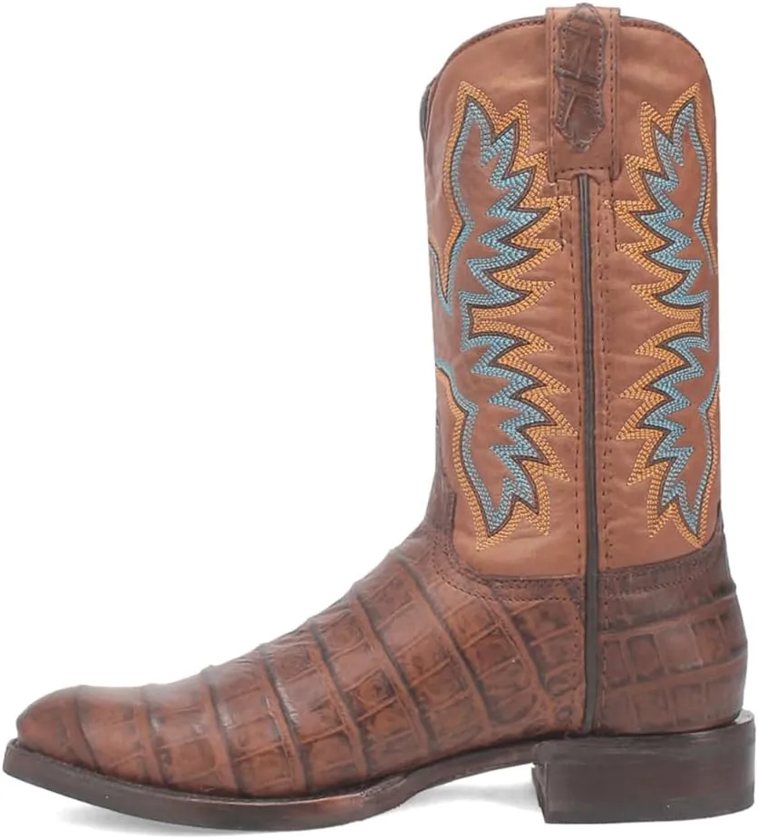 Dingo Men's Trail Boss Alligator Embroidered Round Toe Pull on Western Boot