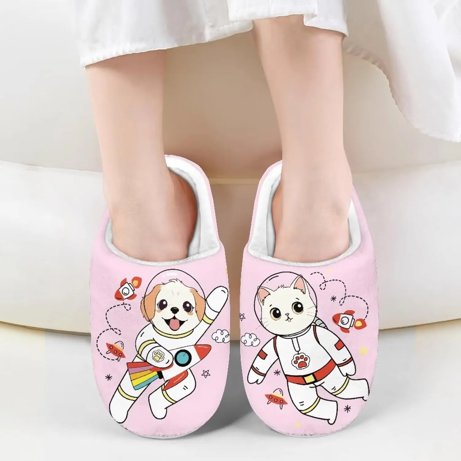 DISNIMO Boys Girls Cozy-House Slippers Warm Plush Winter Cotton Slipper Kids Indoor Non-Slip Shoes 9-14.5