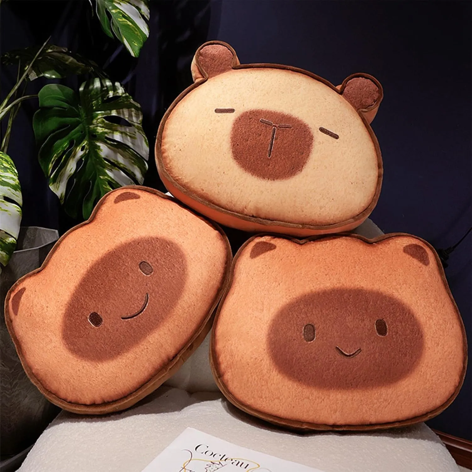 Ditucu Cat Stuffed Animal Cute Kitten Napping Throw Pillows Soft Cushion Plush Decorative Gifts for Kids Brown 15.7 inch Dark Brown