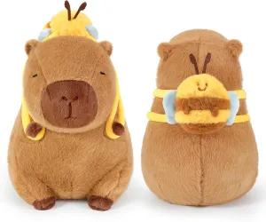 Ditucu Cute Capybara Plush with Bee Backpack Kawaii Capibara Stuffed Animal Toys Plushies Gifts for Kids Brown 17 inch