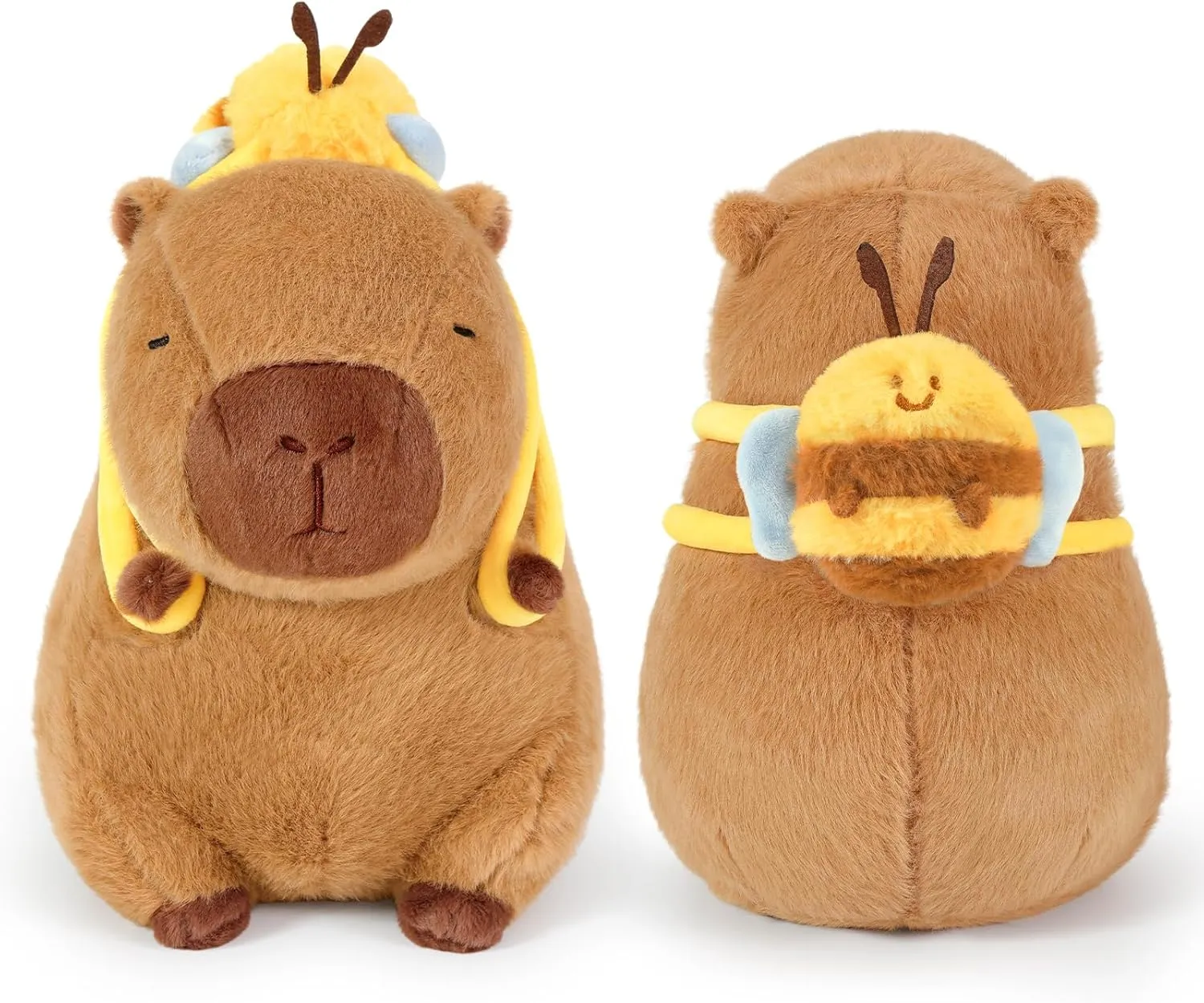 Ditucu Cute Capybara Plush with Bee Backpack Kawaii Capibara Stuffed Animal Toys Plushies Gifts for Kids Brown 17 inch