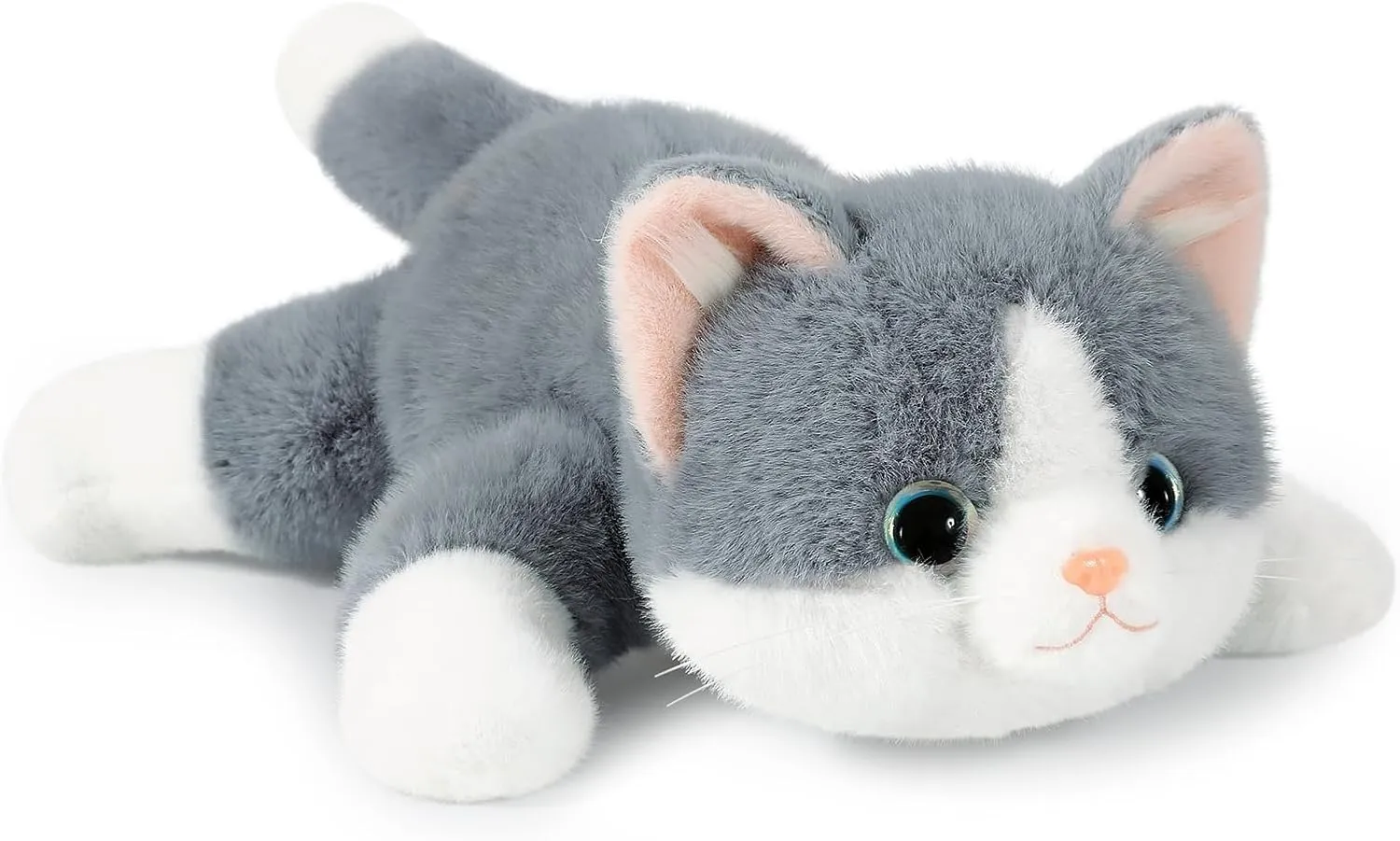 Ditucu Weighted Cat Stuffed Animal 1.2 lbs Cute Realistic Kitten Plush Toys 17.7 inch Soft Plushies Gifts for Kids Grey