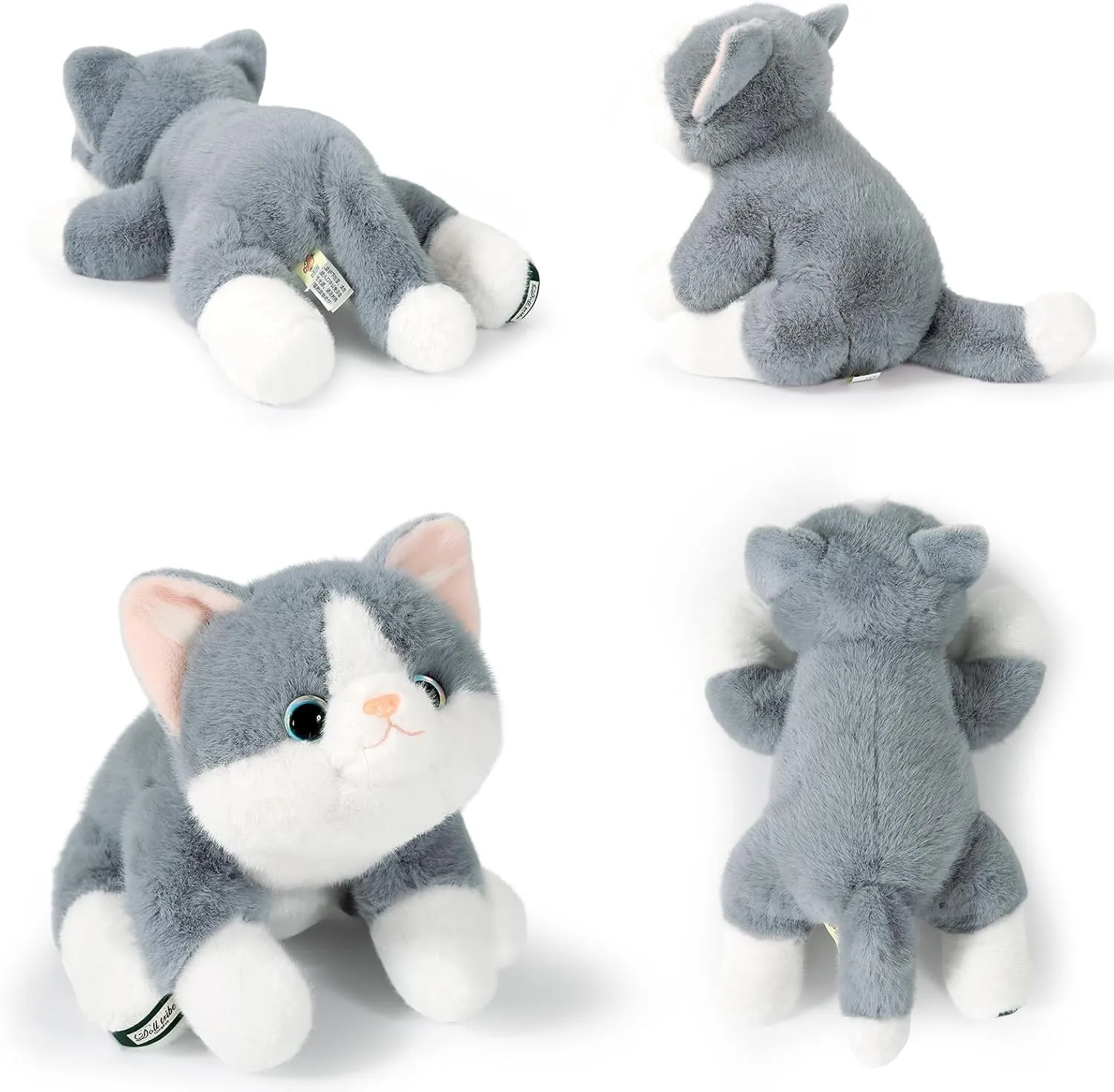 Ditucu Weighted Cat Stuffed Animal 1.2 lbs Cute Realistic Kitten Plush Toys 17.7 inch Soft Plushies Gifts for Kids Grey