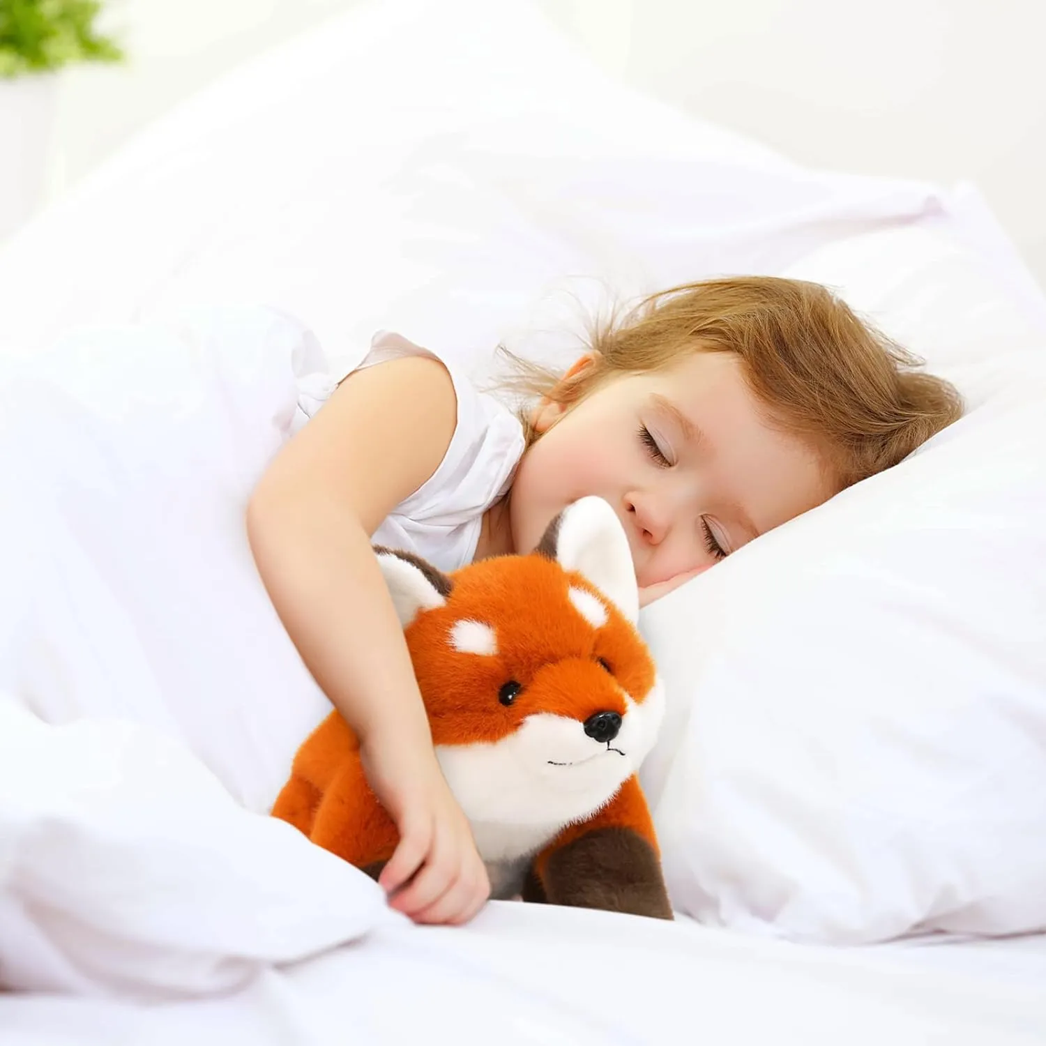 Ditucu Weighted Stuffed Animal 1.8 lbs Fox Plush Toys Cute Soft Plushies Gifts for Kids 25 inch