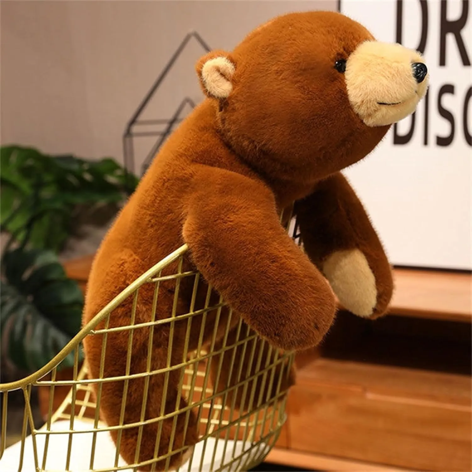 Ditucu Weighted Stuffed Animals 0.6 lbs Weighted Brown Bear Plush Toys Cute Soft Plushies Gifts for Kids 11 inch