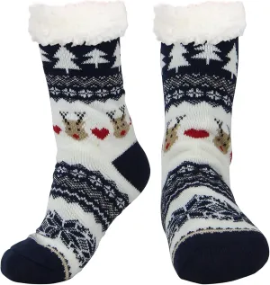 DRASEX Men‘s Fuzzy Slipper Socks Winter Cozy Fluffy Cabin Warm Soft Fleece Lining Thick Comfy Knit Non Slip Christmas Home Socks