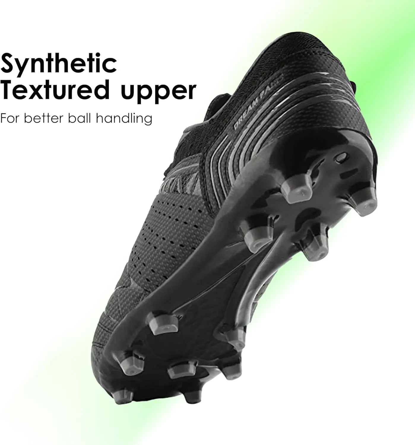 DREAM PAIRS Mens Sport Flexible Athletic Lace Up Light Weight Outdoor Cleats Football Soccer Shoes
