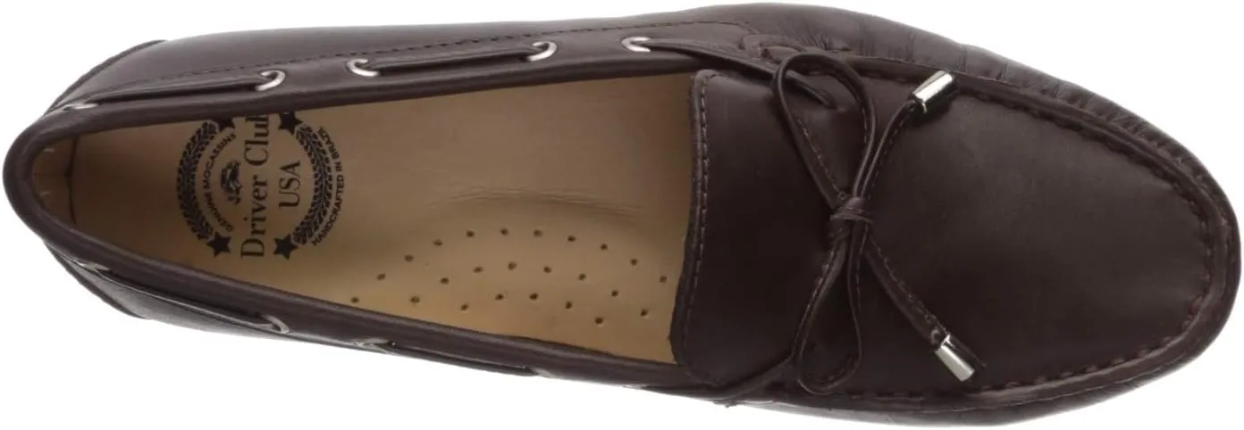 Driver Club USA Women's Leather Made in Brazil Nantucket 2.0 Tiebow Driver Moc Loafer