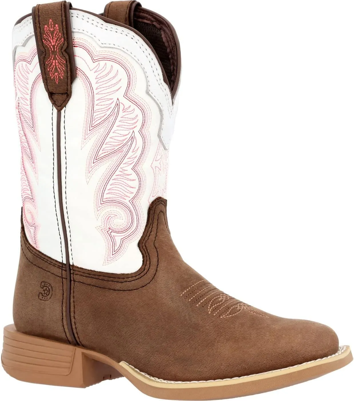 Durango® Lil' Rebel Pro™ Little Kid's Trail Brown and White Western Boot, Trail Brown And White, Size 11(M)