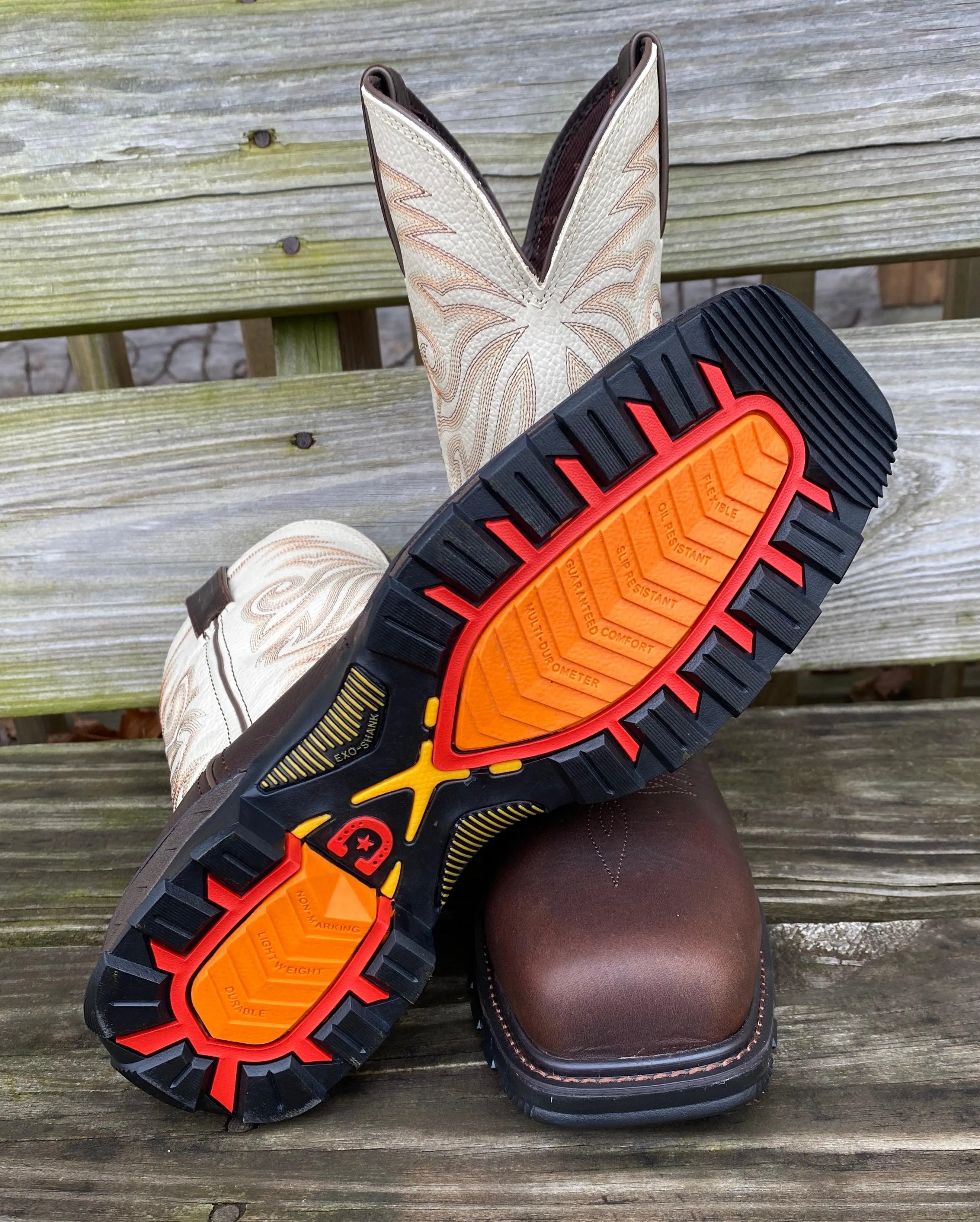 Durango Men's Maverick Brown & White Top Composite Toe WaterProof Work Boots DDB0330