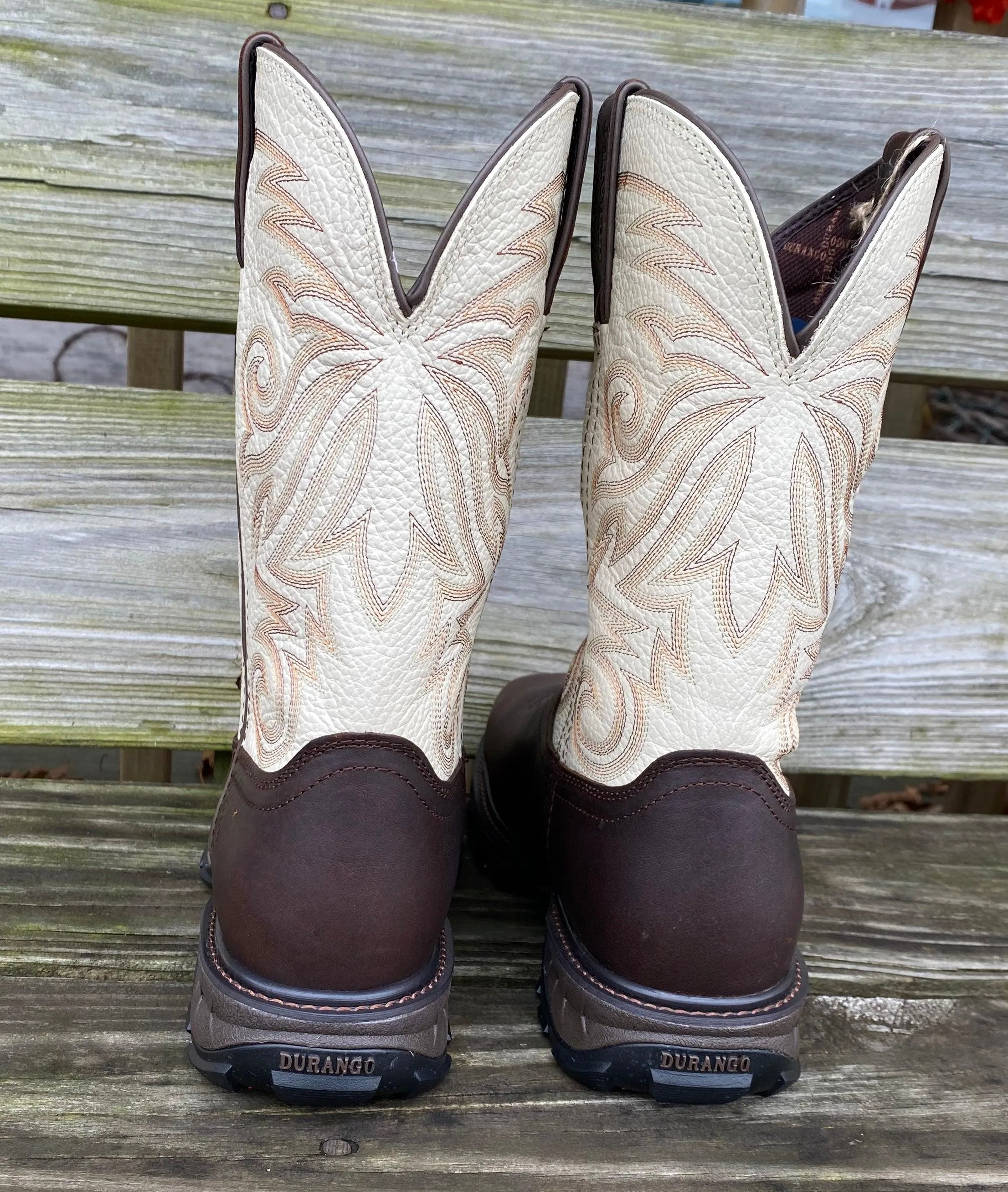Durango Men's Maverick Brown & White Top Composite Toe WaterProof Work Boots DDB0330