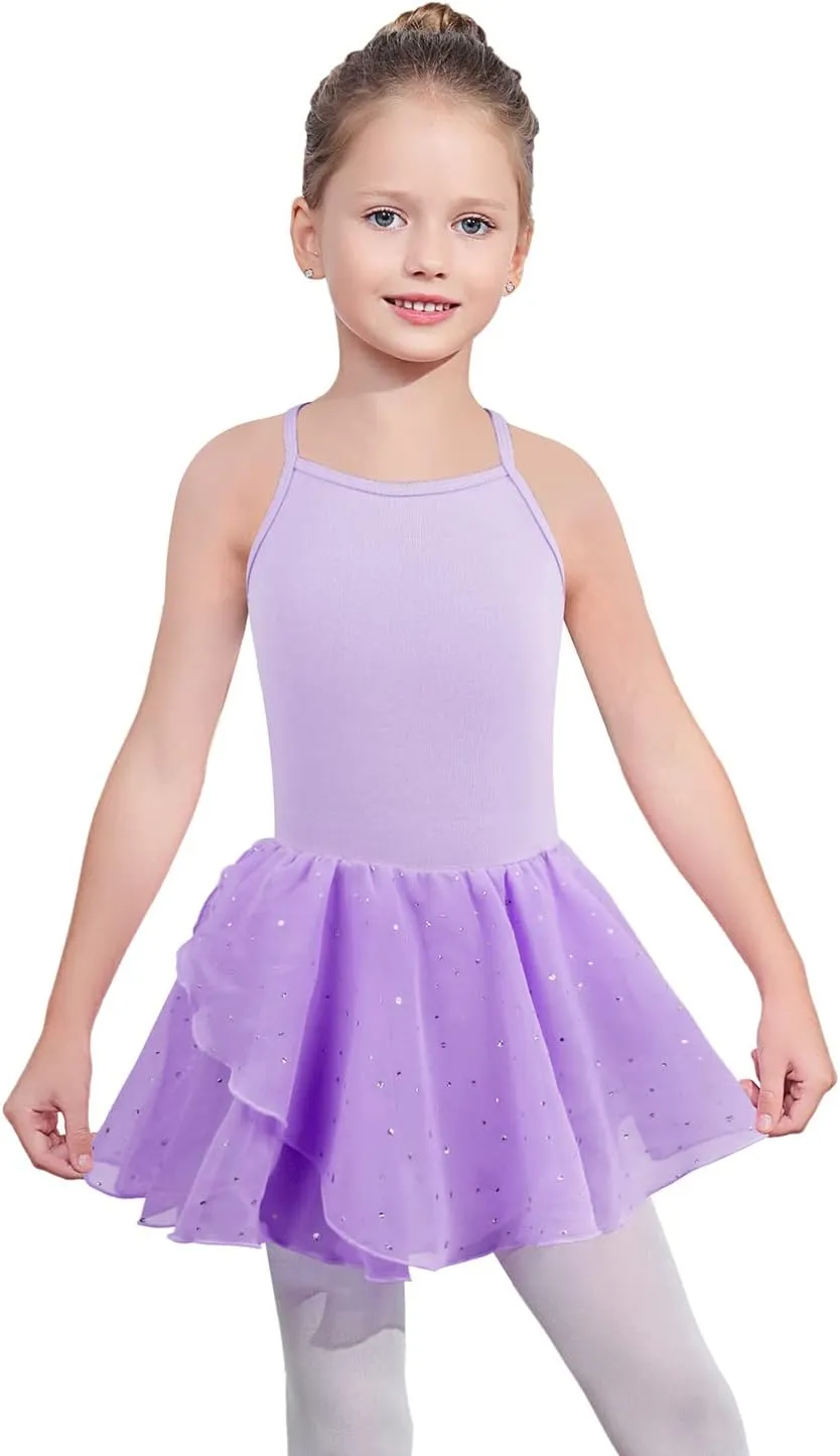 EQSJIU Toddler Ballet Leotard for Girls Dance Skirt Camisole Ballerina Dress Outfit Nude 2-10 Years