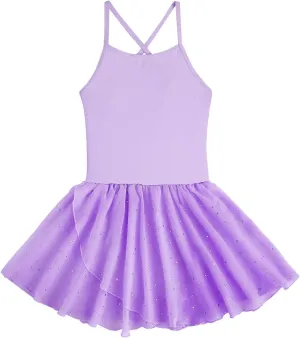 EQSJIU Toddler Ballet Leotard for Girls Dance Skirt Camisole Ballerina Dress Outfit Nude 2-10 Years