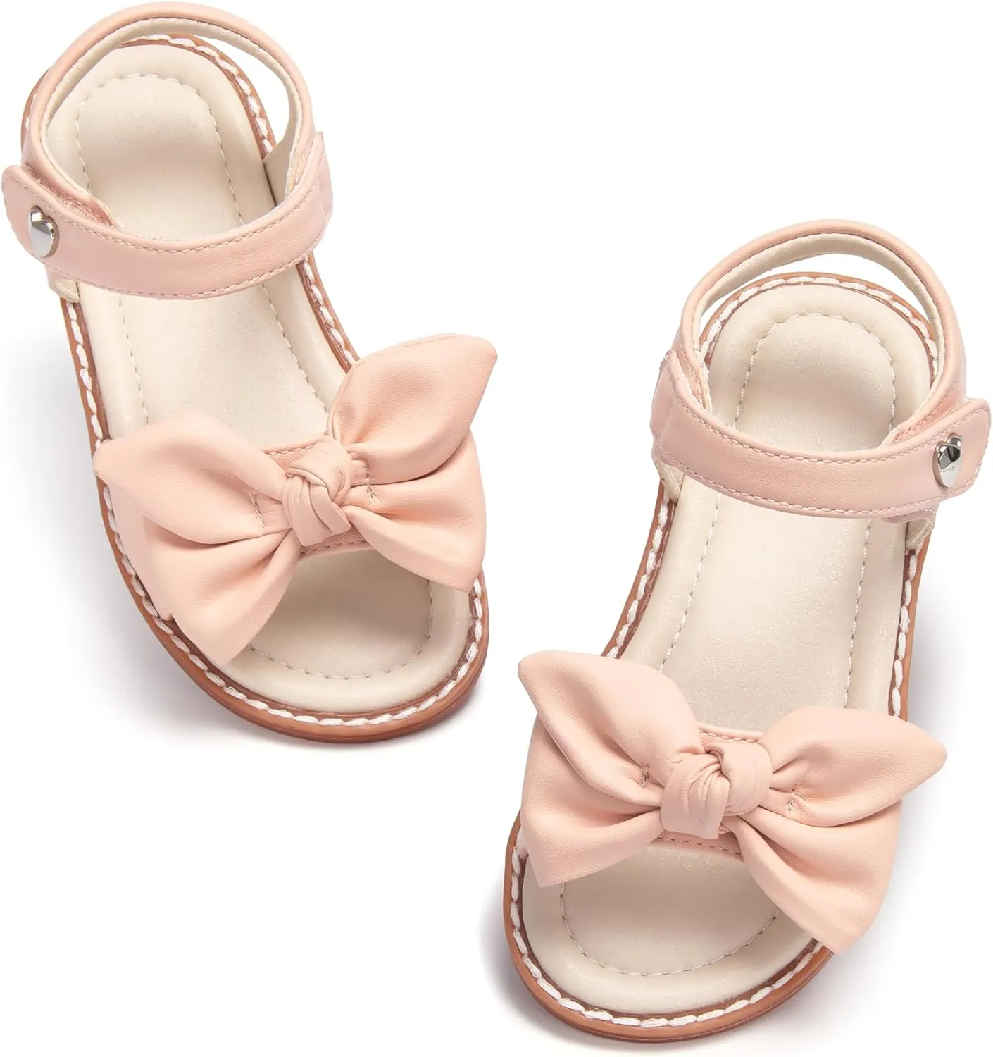 ESTINE Toddler/Little Kid Girls Bow Open Toe Flat Evening Dress Sandals