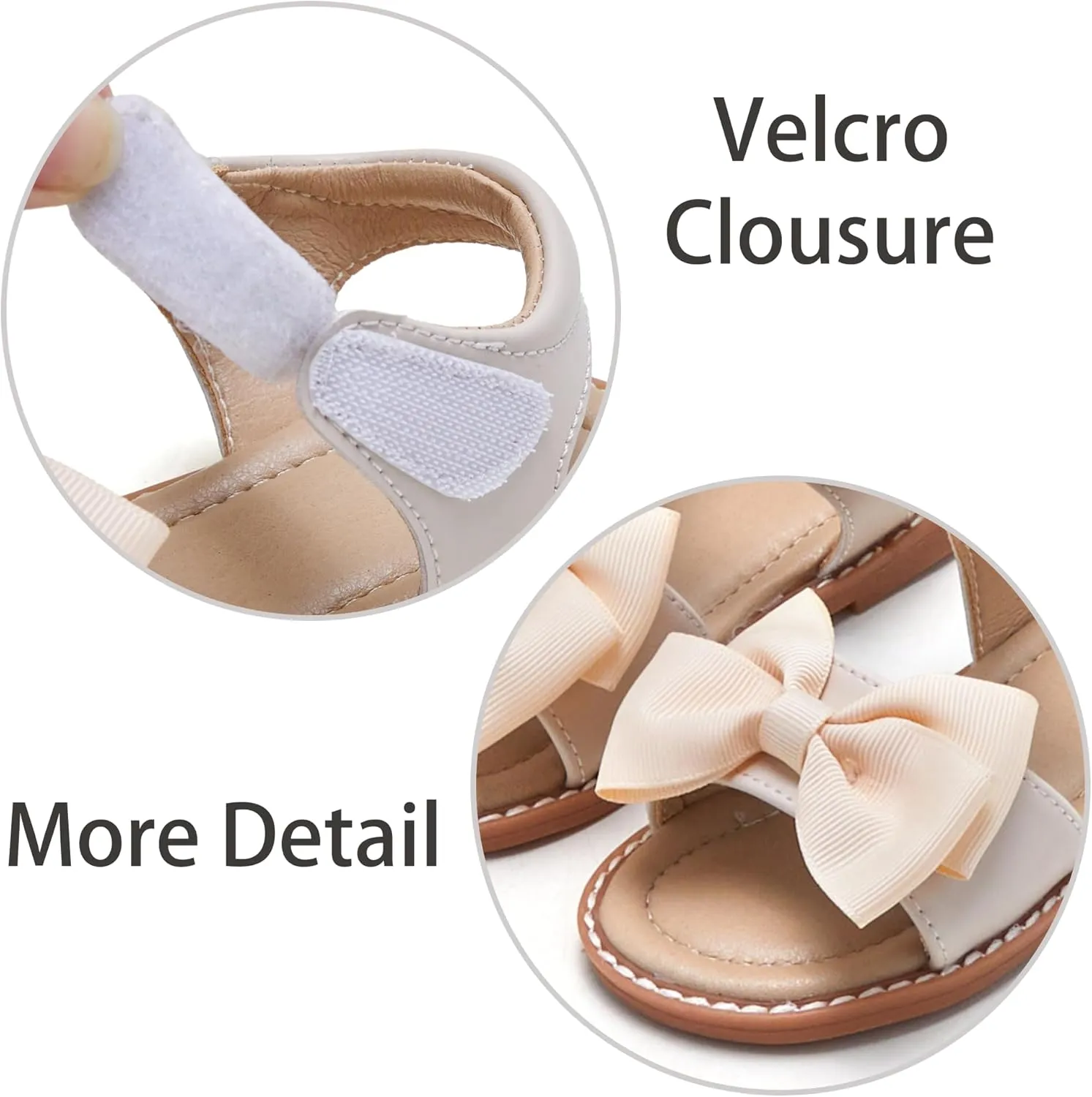 ESTINE Toddler/Little Kid Girls Bow Open Toe Flat Evening Dress Sandals