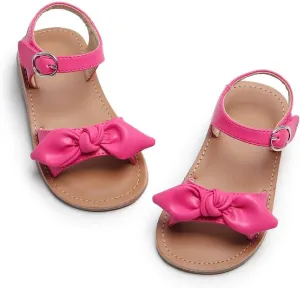 ESTINE Toddler/Little Kid Girls Bow Open Toe Flat Evening Dress Sandals