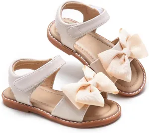 ESTINE Toddler/Little Kid Girls Bow Open Toe Flat Evening Dress Sandals